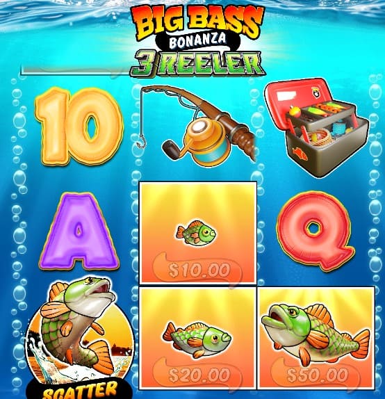 Big Bass Bonanza 3 Reeler символы.